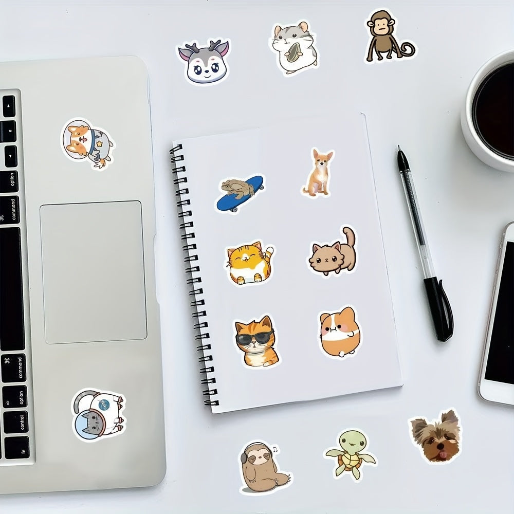 100 Cartoon Animal Stickers Waterproof Self Adhesive Decals