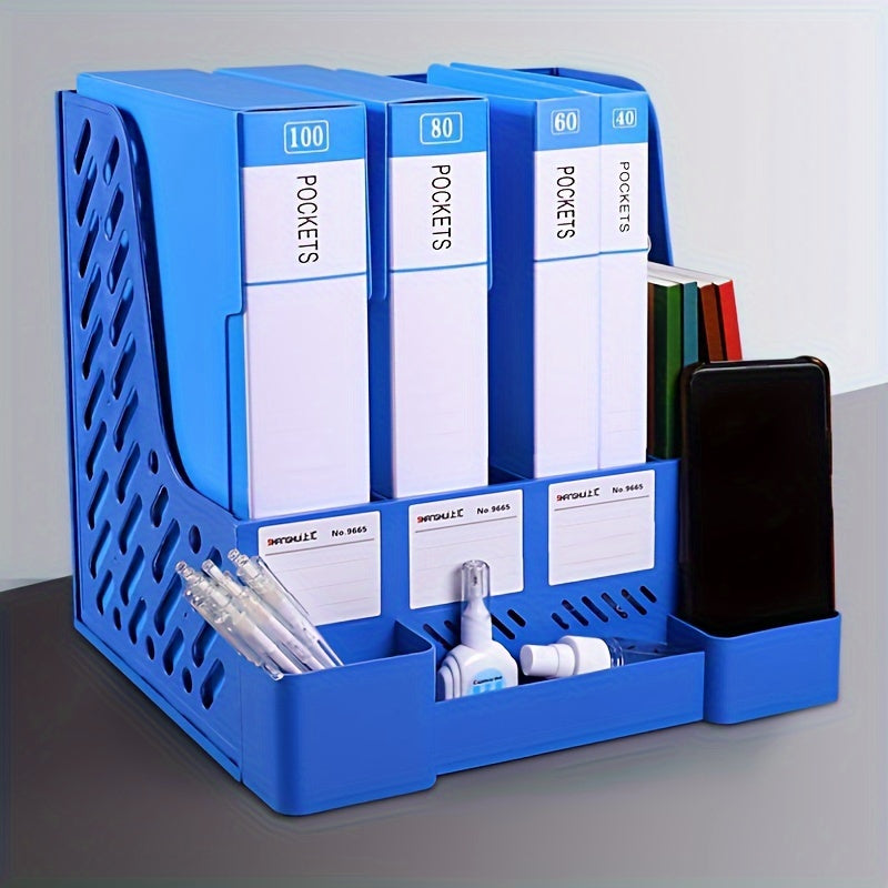 1pc Four Bar File Frame Thickened File Rack Basket Office Supplies