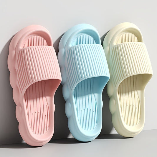 Women's Platform Cloud Slippers Open Toe Non-slip Bathroom Shoes