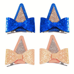 Sequin Glitter Cat Ears Hair Clips Set