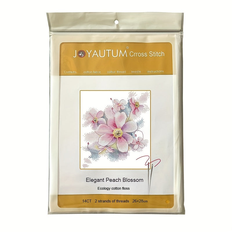 Peach Blossom Embroidery Starter Kit Cross Stitch DIY Handwork