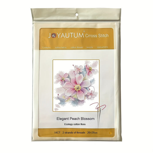 Peach Blossom Embroidery Starter Kit Cross Stitch DIY Handwork