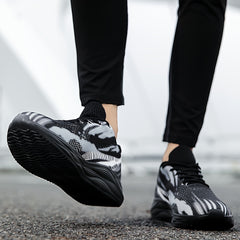 Thick Sole Shock Absorption Sneakers Lightweight Mesh Running Shoes