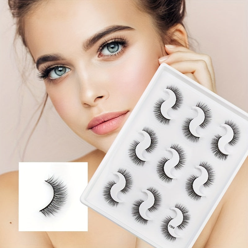 9 Pairs 3D Faux Mink False Eyelashes Natural Curling Thick Extension