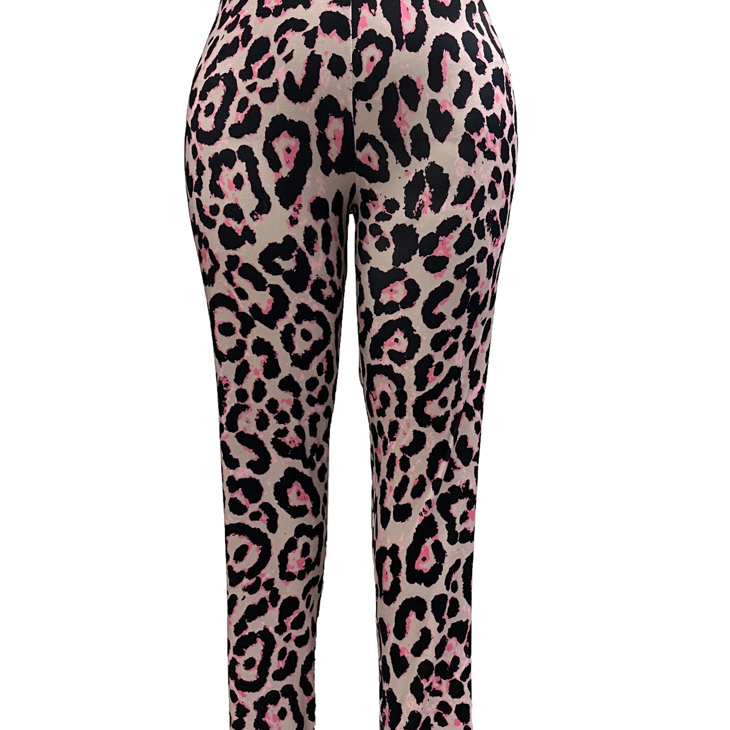  Leopard Print High Rise Skinny Leggings