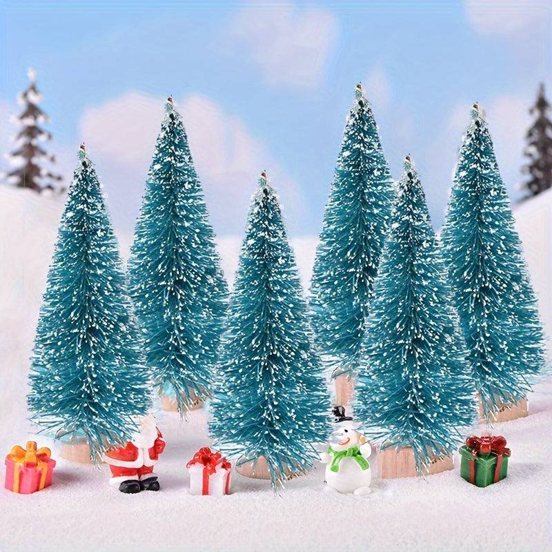 6pcs Sky Christmas Tree Sand Table Snowy Decoration PVC