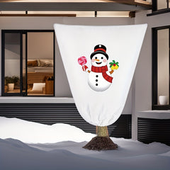 Winter Plant Frost Cold Cover Santa Claus Snowman Pattern Plant Cover