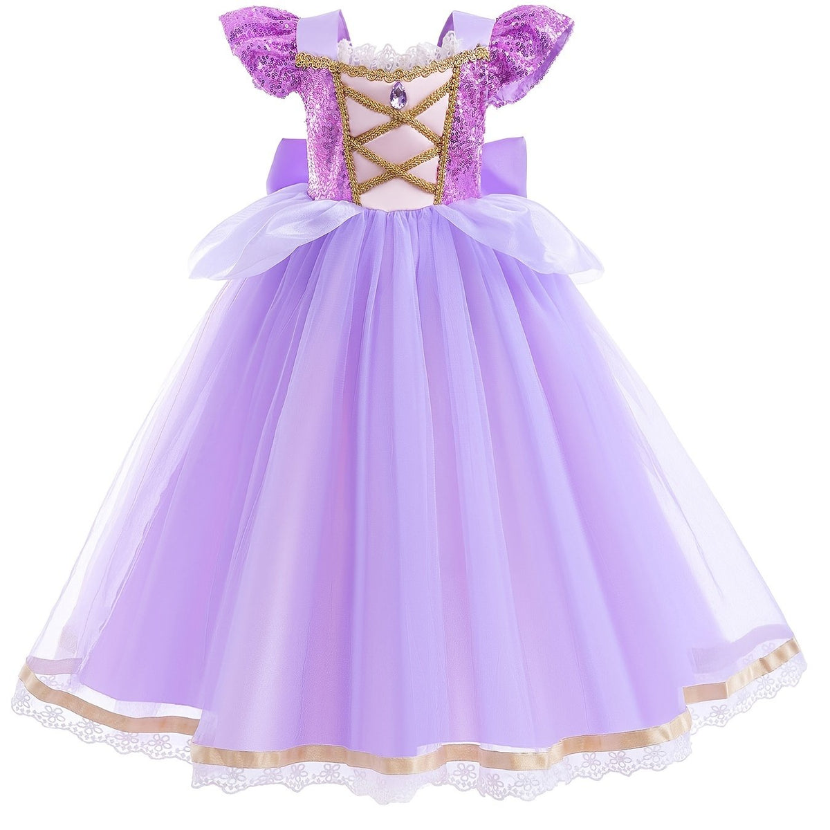 Girls Princess Dress Sequin Tulle Dress Up Birthday Party