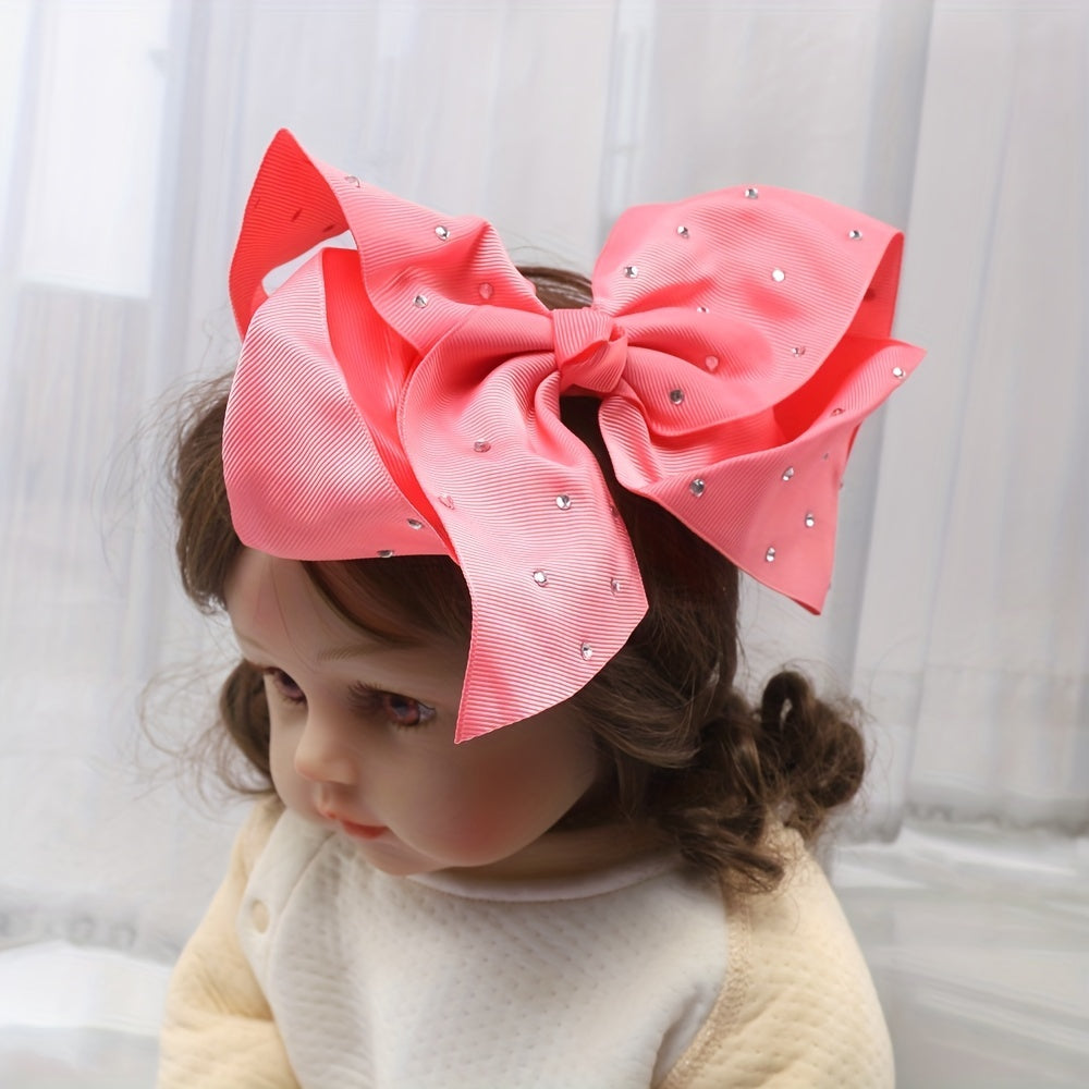 Girls Large Bow Rhinestone Hairpin Princess Hair Accessories
