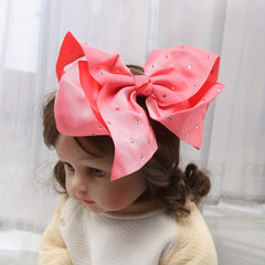 Girls Large Bow Rhinestone Hairpin Princess Hair Accessories