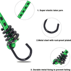 Heavy Duty Bungee Cords - Ideal for Luggage, Camping, Tents, Clothes Drying
