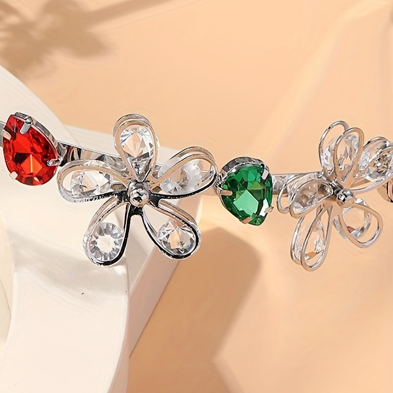 Crystal Flower Hair Band Retro Style Head Hoop Female