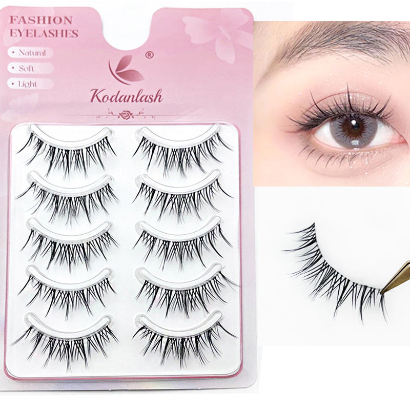 5 Pairs Manga Silk Eyelashes Cluster False Full Strip False Lashes