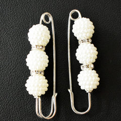 Pearl Brooch Metal Buckle Waist Pin Women Accessories