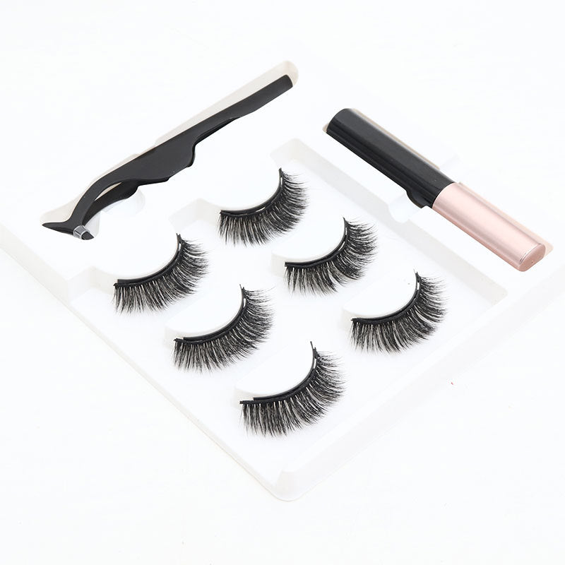 3 Pairs Magnetic Eyelashes 3D Mink Makeup Lashes Set Natural False Lashes