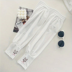 Embroidered Rabbit Ice Sleeve UV Protection Arm Guard Sleeve Women