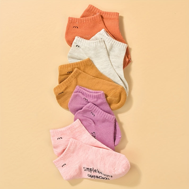 5 Pairs Baby Cotton Ankle Socks for Toddler Boys Girls