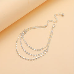 Three Layer Multilayer Chain Anklet For Women Bead Chain