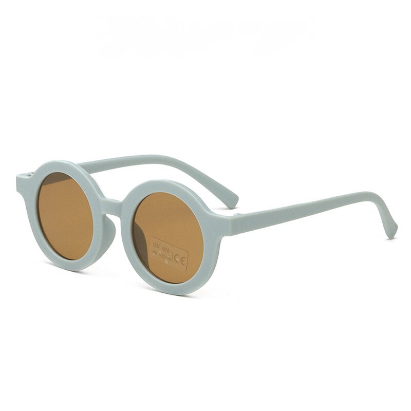 Boys Casual Round Frame Sunglasses UV Protection Glasses