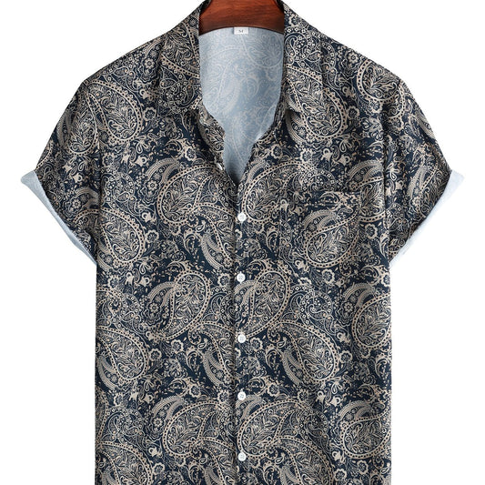 Men's Plant Pattern Short Sleeve T-shirt For Summer