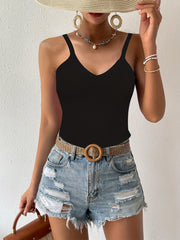 Sexy Knitted V-Neck Cami Top for Summer