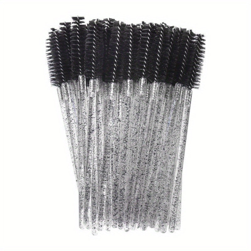 50pcs Crystal Eyelash Brush Mascara Wand for Extensions and Grooming