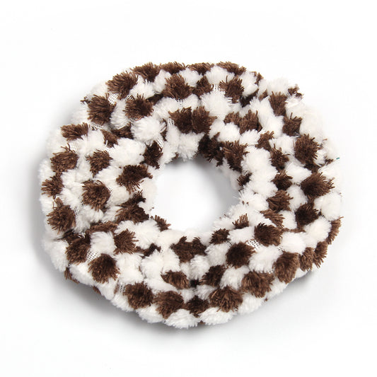 Plaid Plush Block Hair Scrunchies Soft Scrunchie For Women