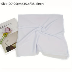 Chiffon Square Scarf Solid Hijab Soft Shawl Casual Headscarf Women Turban