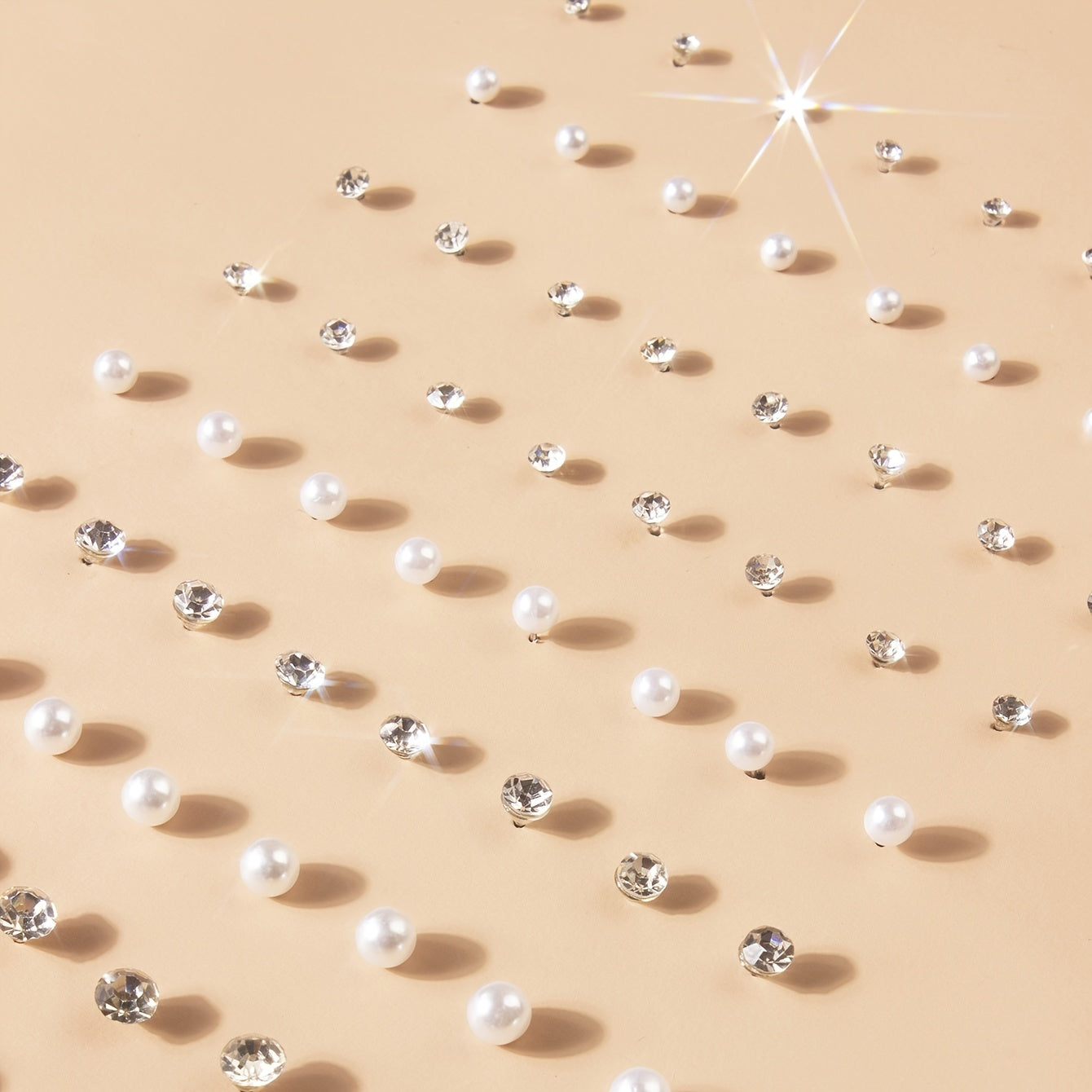 36 Pairs Faux Pearl Crystal Stud Earrings Set - Daily Decor Jewelry