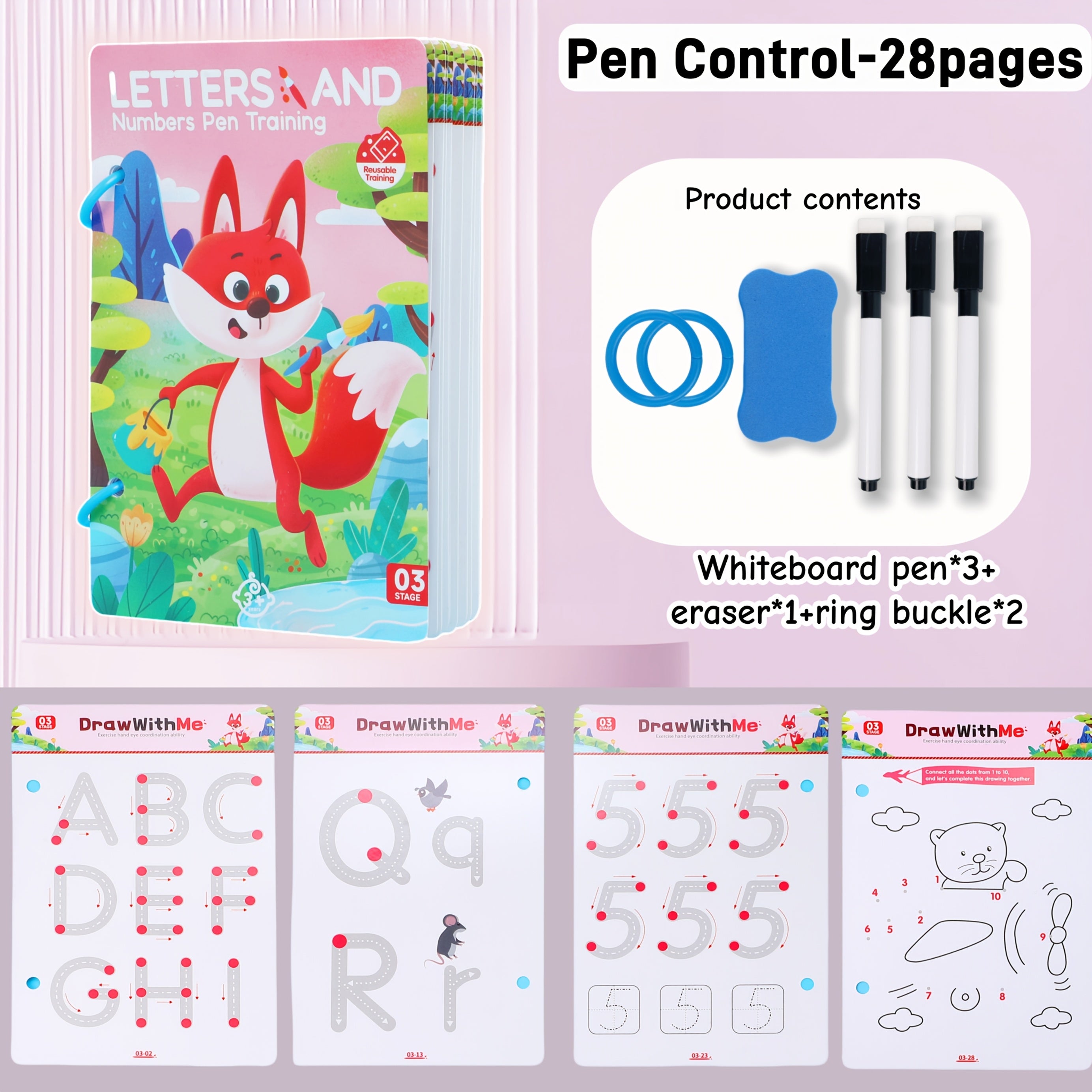 Kids Magic Tracing Book - Alphabet Numbers & Science Writing