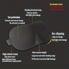 Contoured Cup Sleeping Mask & Blindfold Molded Night Sleep Eye Mask