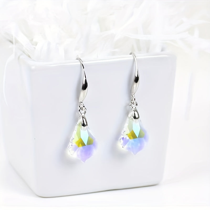 Crystal Maple Leaf Pendant Earrings