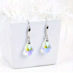Crystal Maple Leaf Pendant Earrings