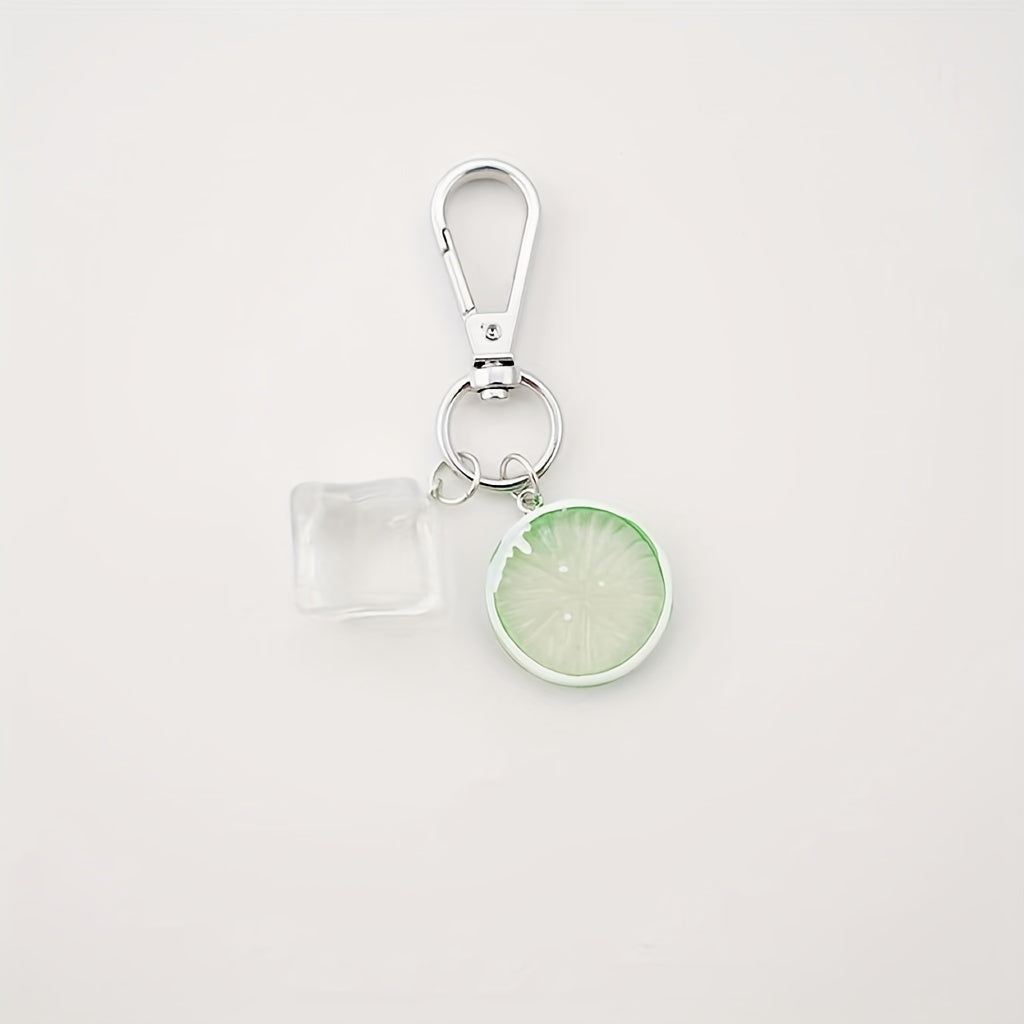 Ice Lemon Shape Keychain Simulation Food Keychain Pendant Bag Accessory