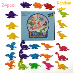 DIY Dinosaur Building Blocks Set Soft Construction Pop Fidget Toy