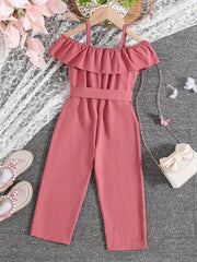 Girls Ruffle Cami Romper Off Shoulder Kids Clothes