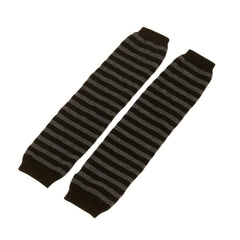 Striped Knitted Long Gloves Y2K Fingerless Gloves Unisex Hip Hop Elastic Gloves