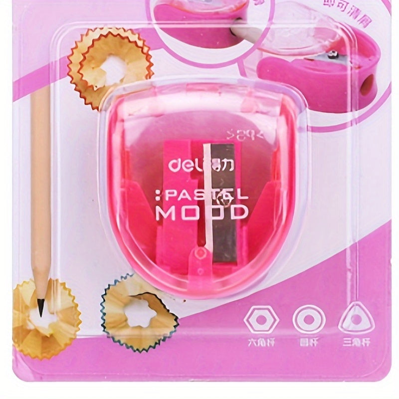 Durable Plastic Pencil Sharpener for School & Office Use with Pencil Holder