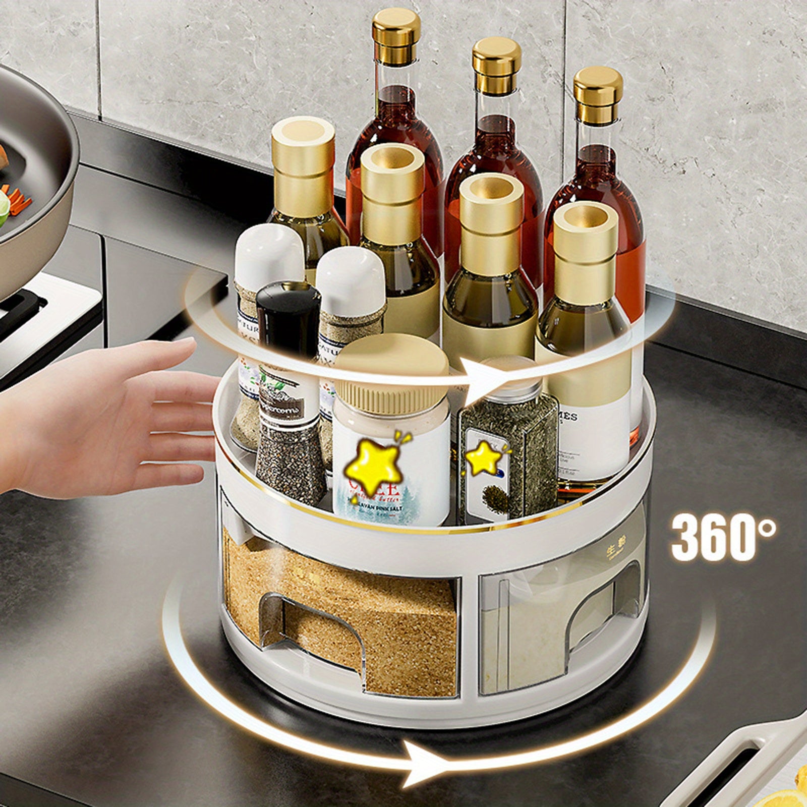 Rotary Seasoning Box Kitchen Storage Soy Sauce Bottle