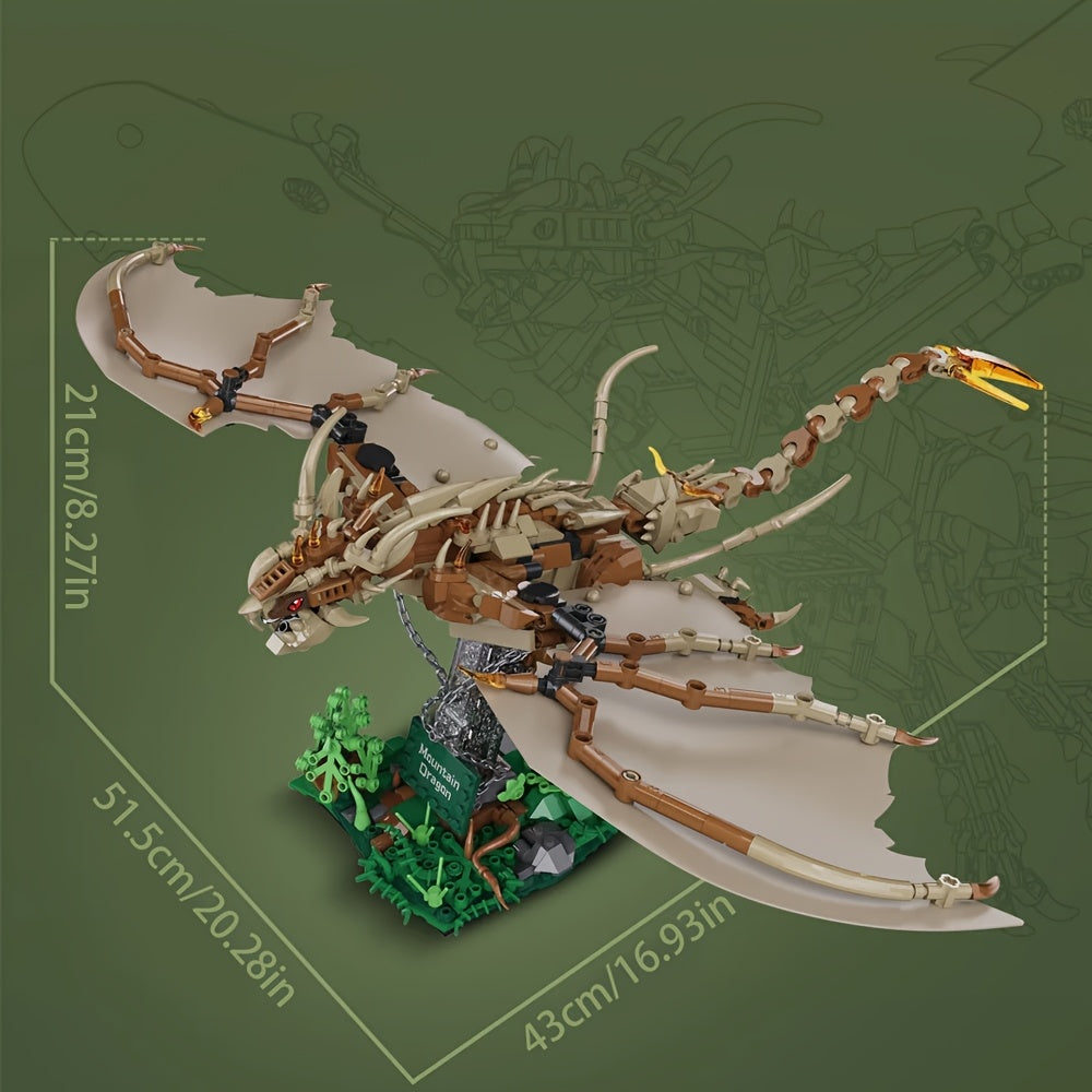 1000 PCS Pterosaur Model Building Blocks Set Adult Toy Birthday Gift