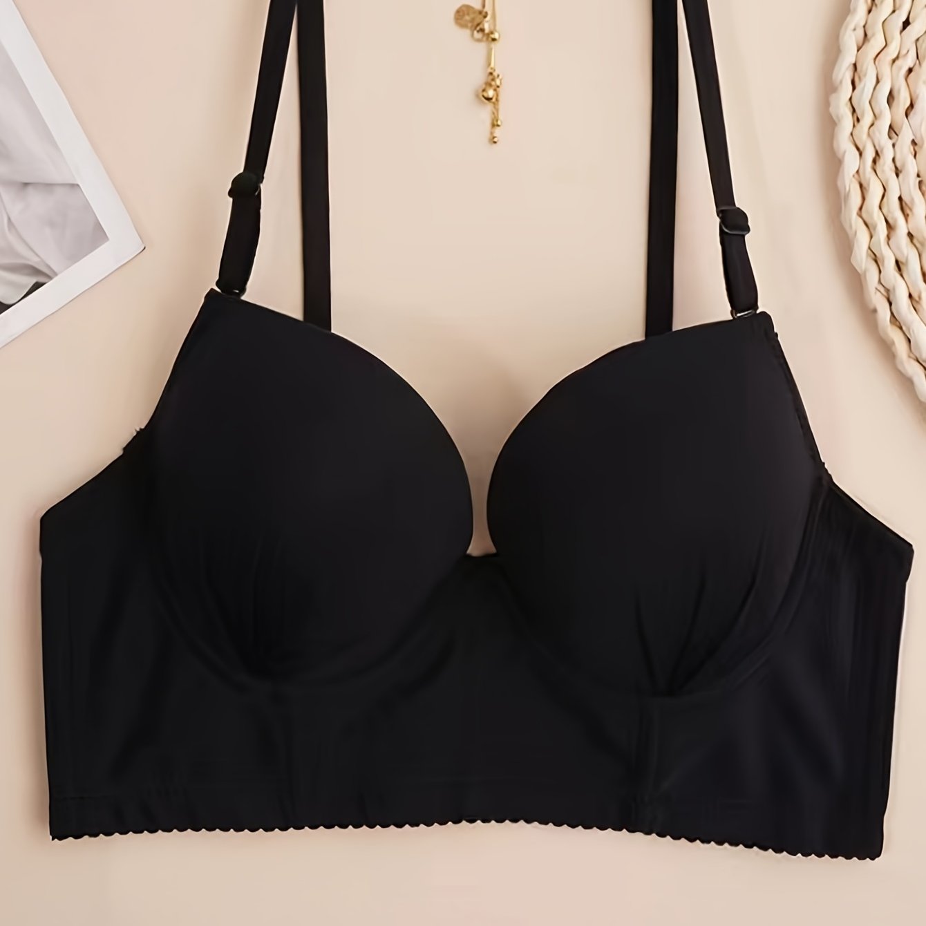 Plunge Crop Top Bra for Women Comfortable & Breathable T-Shirt Bra