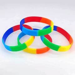 Rainbow Silicone Bracelet Sporty Style Wristband