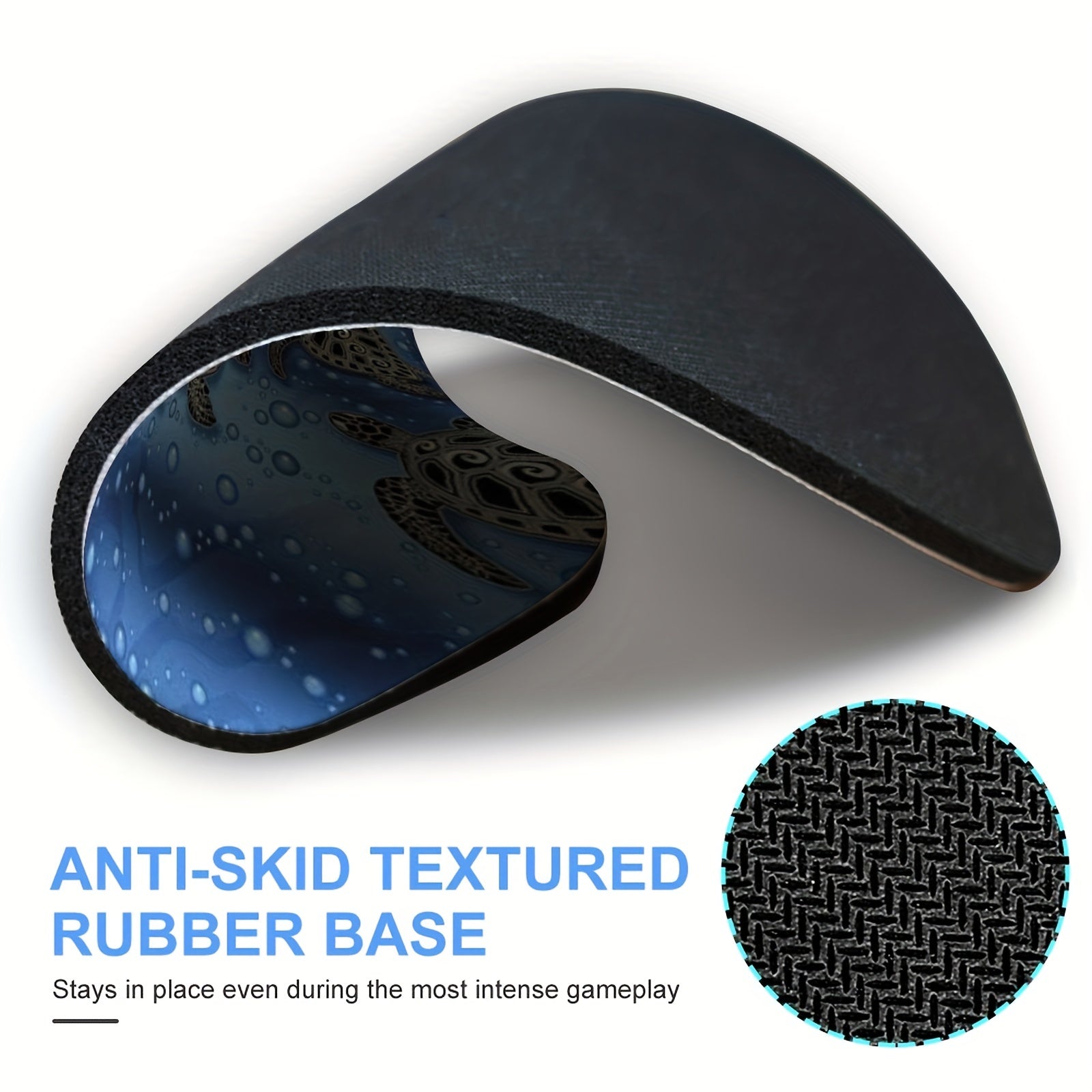 Round Non-Slip Gaming Mouse Pad for Women and Girls - Little Turtle Design