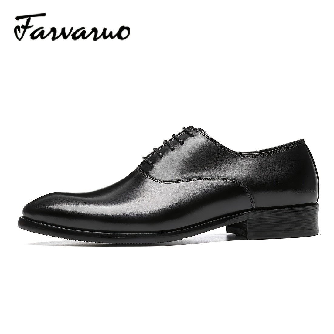 FARWARWO Men's Leather Oxford Shoes Pointed Toe Comfortable Dress Shoes