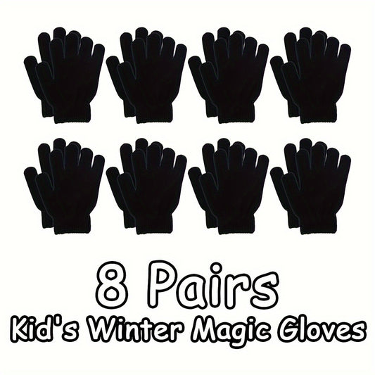 Kids Winter Magic Gloves Stretchy Warm Knitted Gloves Boys Girls