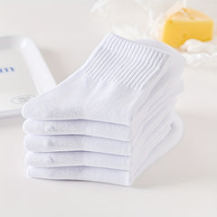 5 Pairs Kids Breathable Sports Socks for Spring Autumn