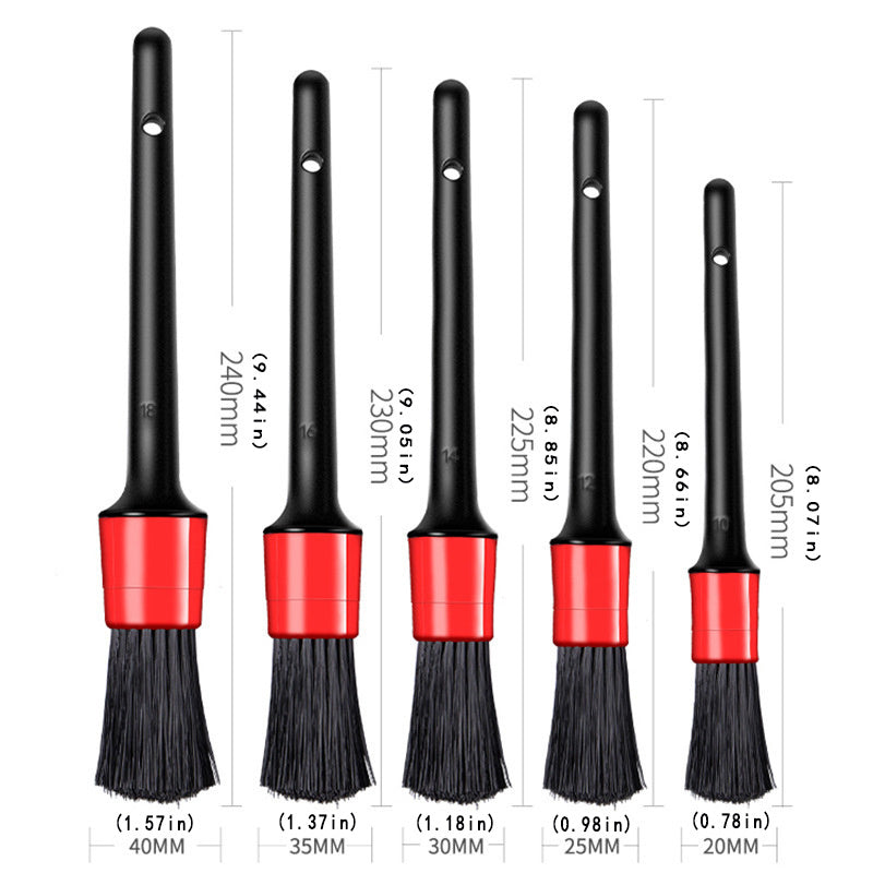 5pcs Car Detailing Fine Fiber Brush Auto Detail Universal Dashboard Clean Tools