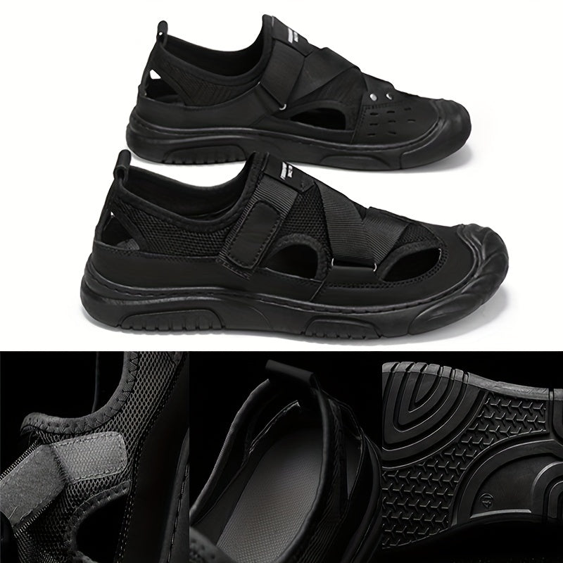 Men's Non Slip Hook And Loop Sandals Comfortable Beach Shoes