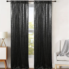 2pcs Sequin Backdrop Curtains Glitter Photo Booth Backdrops Curtains