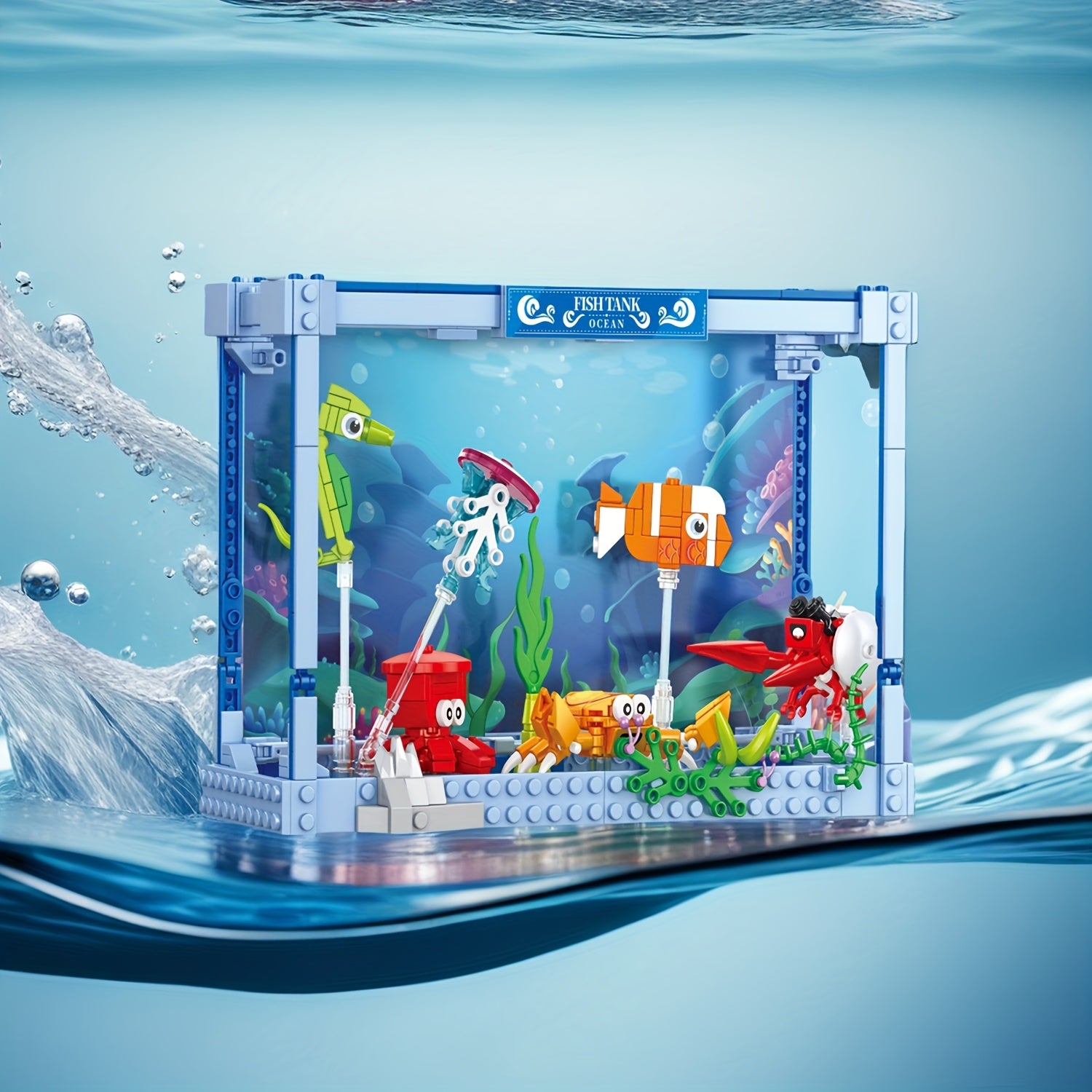 391pcs Ocean Aquarium Model Building Blocks Marine Animal Toy Set